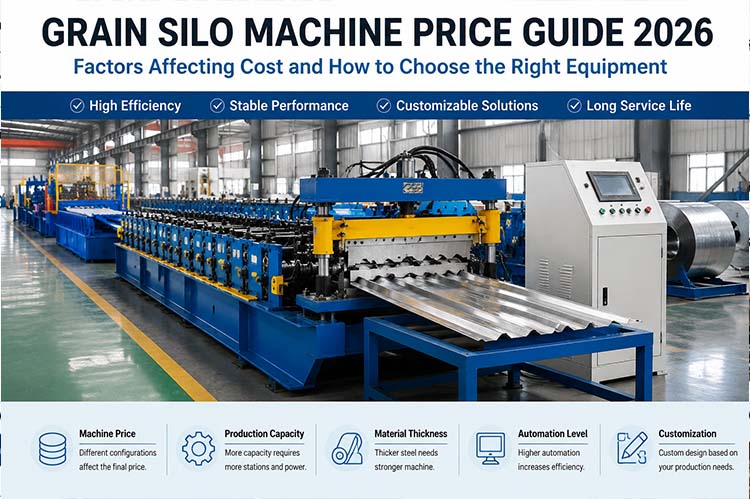 Grain silo machine price guide 2026 showing steel silo production line and cost factors