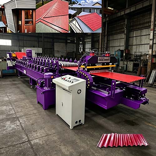 Corrugated Roof Roll Forming Machine for Industrial Steel Roofing Panel Manufacturing and Continuous Production Lines